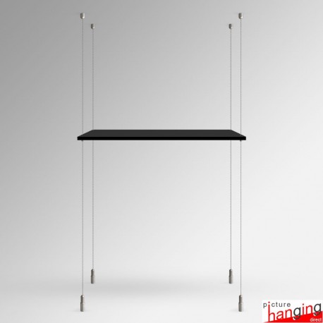 Suspended Black Wooden Shelf Cable Unit (Ceiling-to-Floor Cable System)