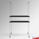 Suspended Black Wooden Shelf Cable Unit (Ceiling-to-Floor Cable System)