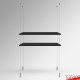 Suspended Black Wooden Shelf Cable Unit (Ceiling-to-Floor Cable System)