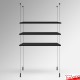 Suspended Black Wooden Shelf Cable Unit (Ceiling-to-Floor Cable System)