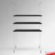 Suspended Black Wooden Shelf Cable Unit (Ceiling-to-Floor Cable System)