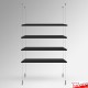 Suspended Black Wooden Shelf Cable Unit (Ceiling-to-Floor Cable System)