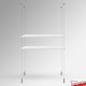 Suspended White Wooden Shelf Cable Unit (Ceiling-to-Floor Cable System)