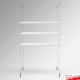 Suspended White Wooden Shelf Cable Unit (Ceiling-to-Floor Cable System)