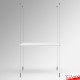 Suspended White Wooden Shelf Cable Unit (Ceiling-to-Floor Cable System)