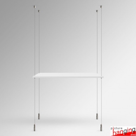 Suspended White Wooden Shelf Cable Unit (Ceiling-to-Floor Cable System)