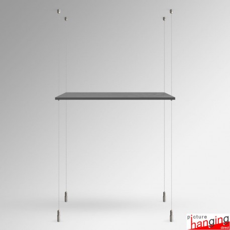 Suspended Grey Wooden Shelf Cable Unit (Ceiling-to-Floor Cable System)