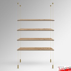 Suspended Embossed Oak Shelf Cable Unit (Ceiling-to-Floor Cable System)