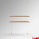 Suspended Trojan Oak Shelf Cable Unit (Ceiling-to-Floor Cable System)