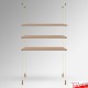 Suspended Trojan Oak Shelf Cable Unit (Ceiling-to-Floor Cable System)