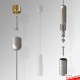 Suspended White Wooden Shelf Cable Unit (Ceiling-to-Floor Cable System)