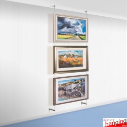 Cable Display Canvas Hanging Kit - Ceiling-to-Wall Cables & Fittings for Artwork & Signs