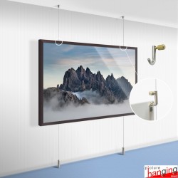 Cable Display Canvas Hanging Kit - Ceiling-to-Floor Cables & Fittings for Artwork & Signs