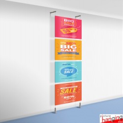 Cable Display Canvas Hanging Kit - Wall-to-Floor Cables & Fittings for Artwork & Signs