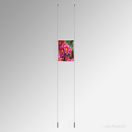 A5 Ready-Made Cable Display Kits (Ceiling-to-Floor) - Acrylic Pockets & All Fittings Set, Complete System