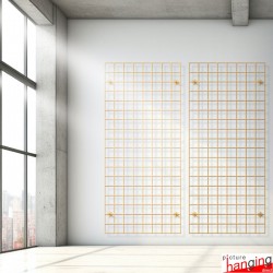Wall-Mounted Gridwall Display - Heavy-Duty Grid Mesh Panel & Wall Brackets